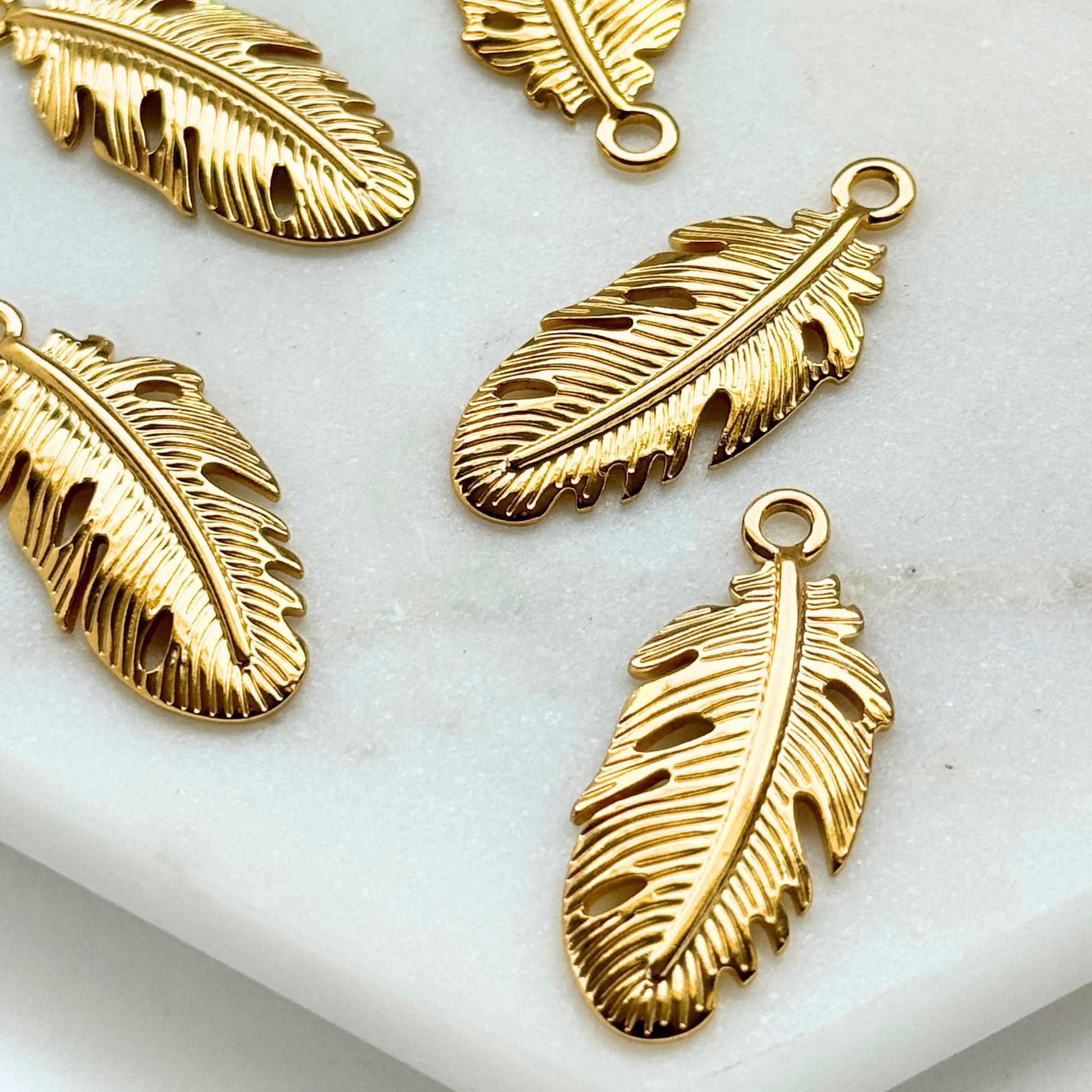 Contour Feather Charm | Dangle Jewelry